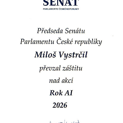 GŘ_025_2026_Senát_Parlament_ČR_M._Vystrčil_udělená_záštita_projektu_Rok_AI_2026